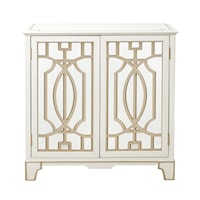 Contemporary Door Chest with Champagne Gold Overlays