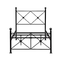 Industrial X Metal Twin Bed in Black, All-In-One