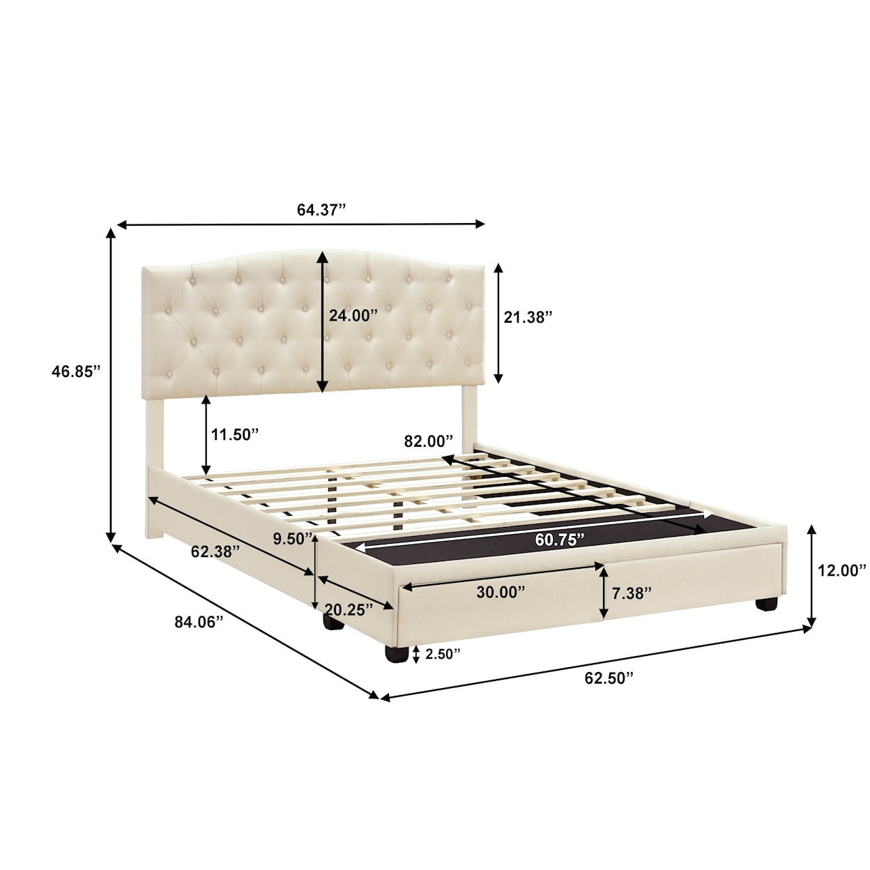 Accentrics Home Fashion Beds Queen Upholstered Bed