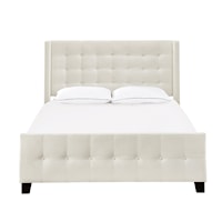 Contemporary King Modern Wing Bed in Ivory