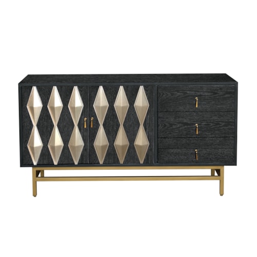 Modern Diamond Front Credenza