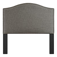 Upholstered Camelback Full / Queen Panel Headboard in Gray