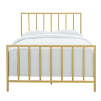 Contemporary Metallic Gold Slat Full Metal Bed