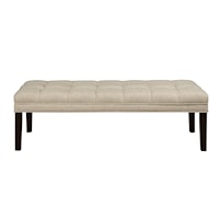Transitional Upholstered Biscuit Tufted Bed Bench