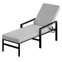 Outdoor X-Back Metal Chaise Lounge