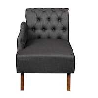 Tufted Chesterfield Back Chaise Lounge in Slate Gray