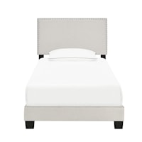 Contemporary Twin Nail Trim One Box Bed - Fog