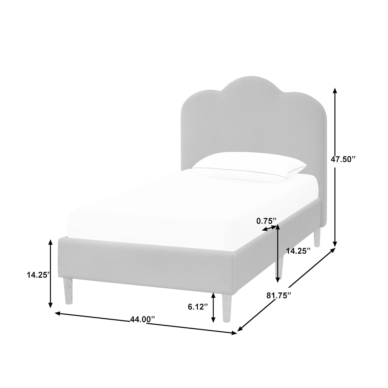 Accentrics Home Fashion Beds Twin Upholstered Bed