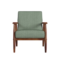 Mid-Century Modern Accent Chair in Dark Green