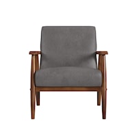 Mid-Century Modern Accent Chair in Steel Grey