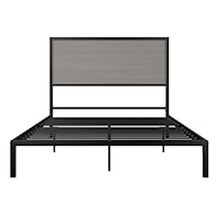 Modern Industrial Full Platform Bed - Finn Oak Gray