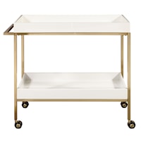 Brushed Gold & White Bar Cart