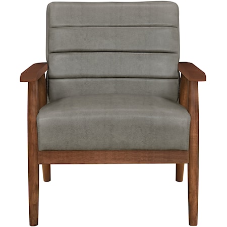 Mid-Centruy Modern Channel Wood Frame Chair - Flint