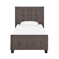 Contemporary Twin Modern Wing Bed in Mink