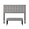 Accentrics Home Fashion Beds Full, Queen Upholstered Headboard and Bench