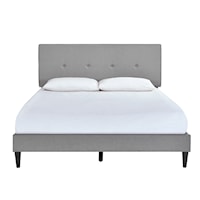 Mid-Century Modern Queen Platform Bed in Gray