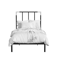 Twin Metal Bed-Black and Chrome