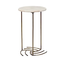Iron Side Table with Marble Top