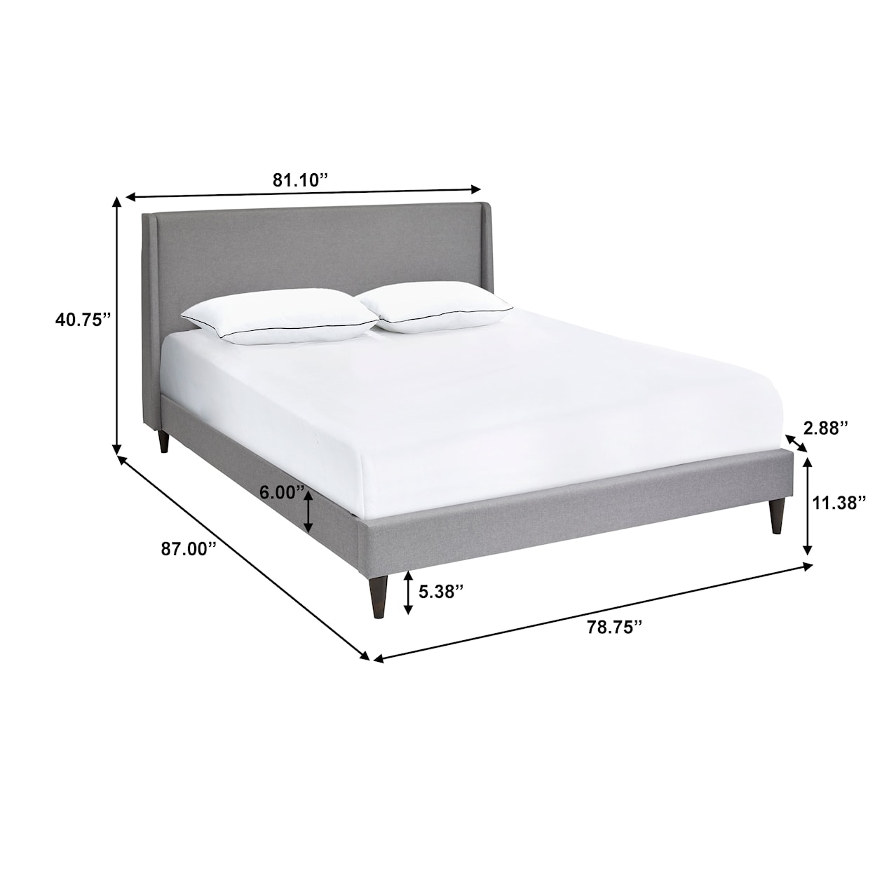 Accentrics Home Fashion Beds King Upholstered Bed and Nightstand set