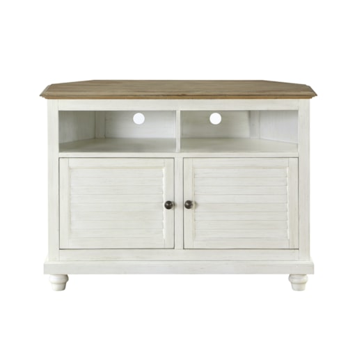 Two-Tone Corner TV Stand