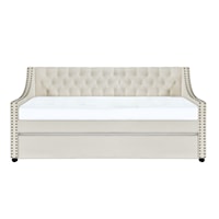 Swoop Arm Daybed with Trundle in White
