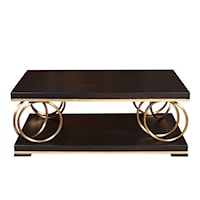 Gold Rings Gold and Black Cocktail Table