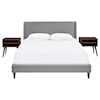 Accentrics Home Fashion Beds King Upholstered Bed and Nightstand set