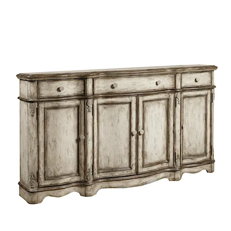 Vintage Credenza with Decorative Post Accents