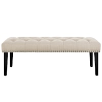 Transitional Diamond Tufted Upholstered Bed Bench