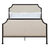 Industrial Clipped Corner Upholstered Panel Queen Metal Bed