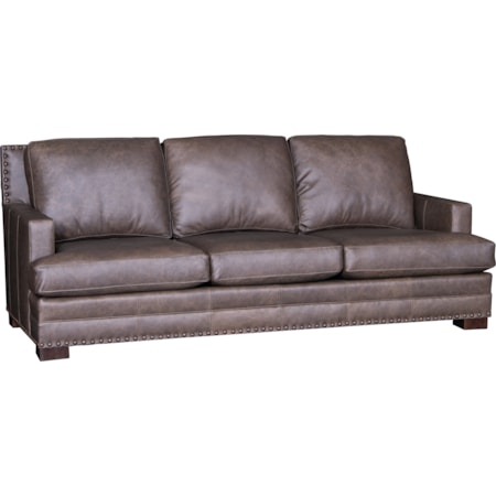 Leather Sofa with Optional Nailheads