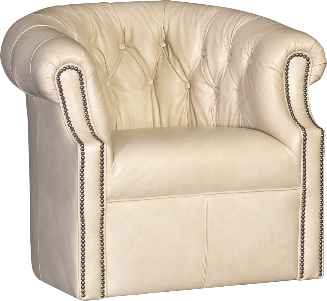 Leather Swivel Tub Chair