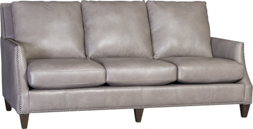 Customizable Leather Sofa with Scoop Arms