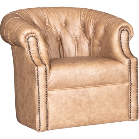 Leather Swivel Tub Chair