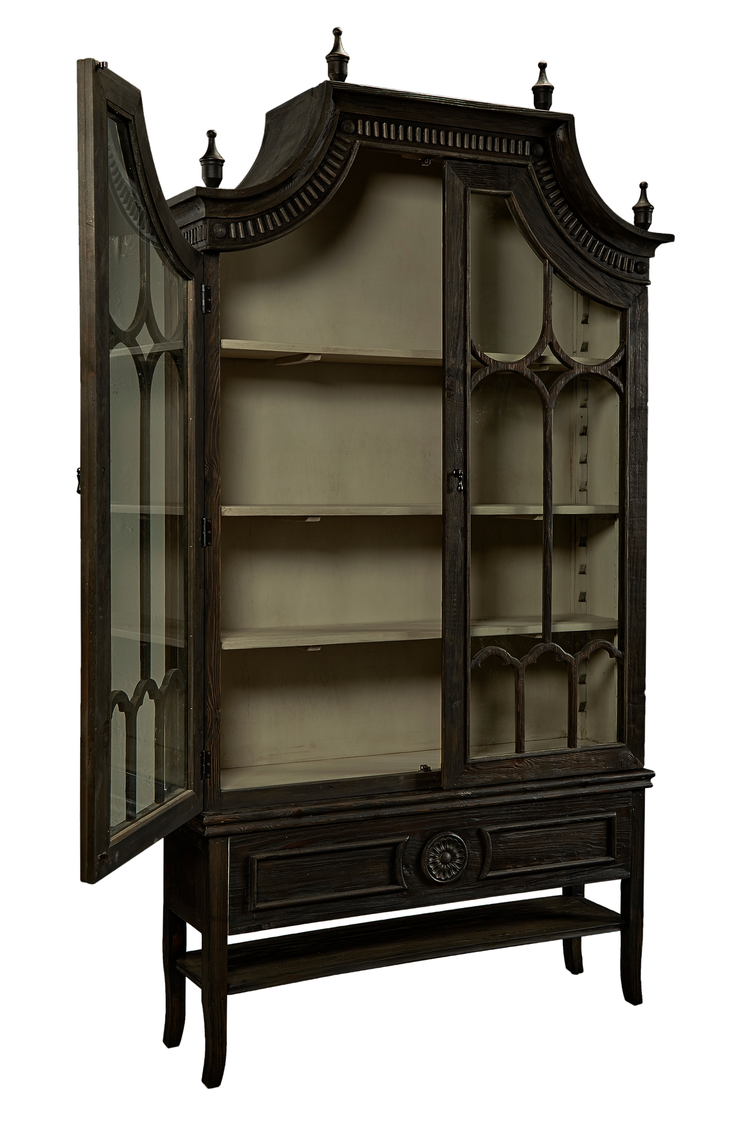 Furniture Classics Furniture Classics Reims Cathedral Black Arched Cabinet