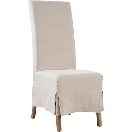 Linen Slip Covered Parsons Chair