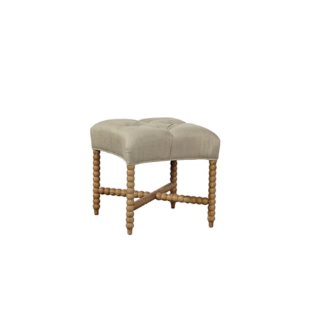 Tufted Linen Stool