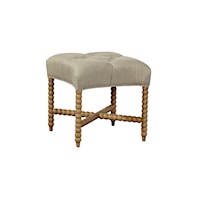 Tufted Linen Stool