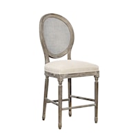 Renton Counter Stool, Rattan Back