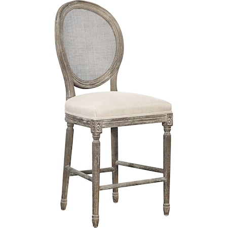 Renton Counter Stool, Rattan Back