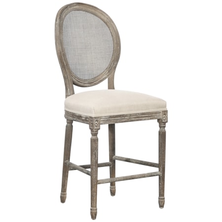 Renton Counter Stool, Rattan Back