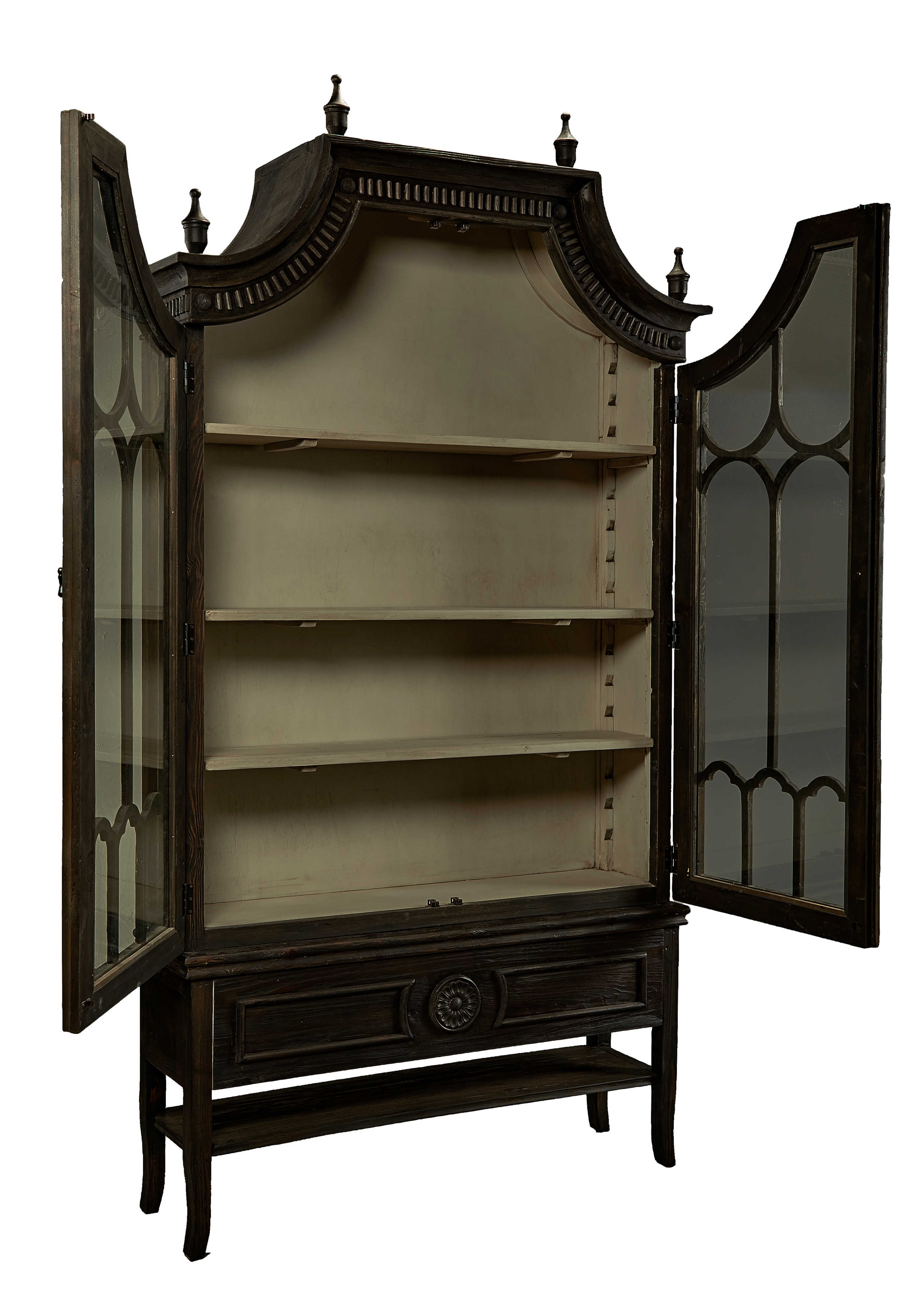 Furniture Classics Furniture Classics Reims Cathedral Black Arched Cabinet