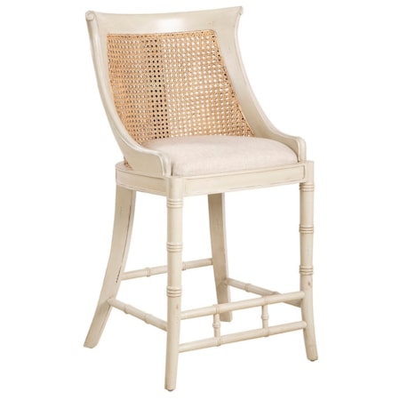 Cream Spoonback Counter Stool