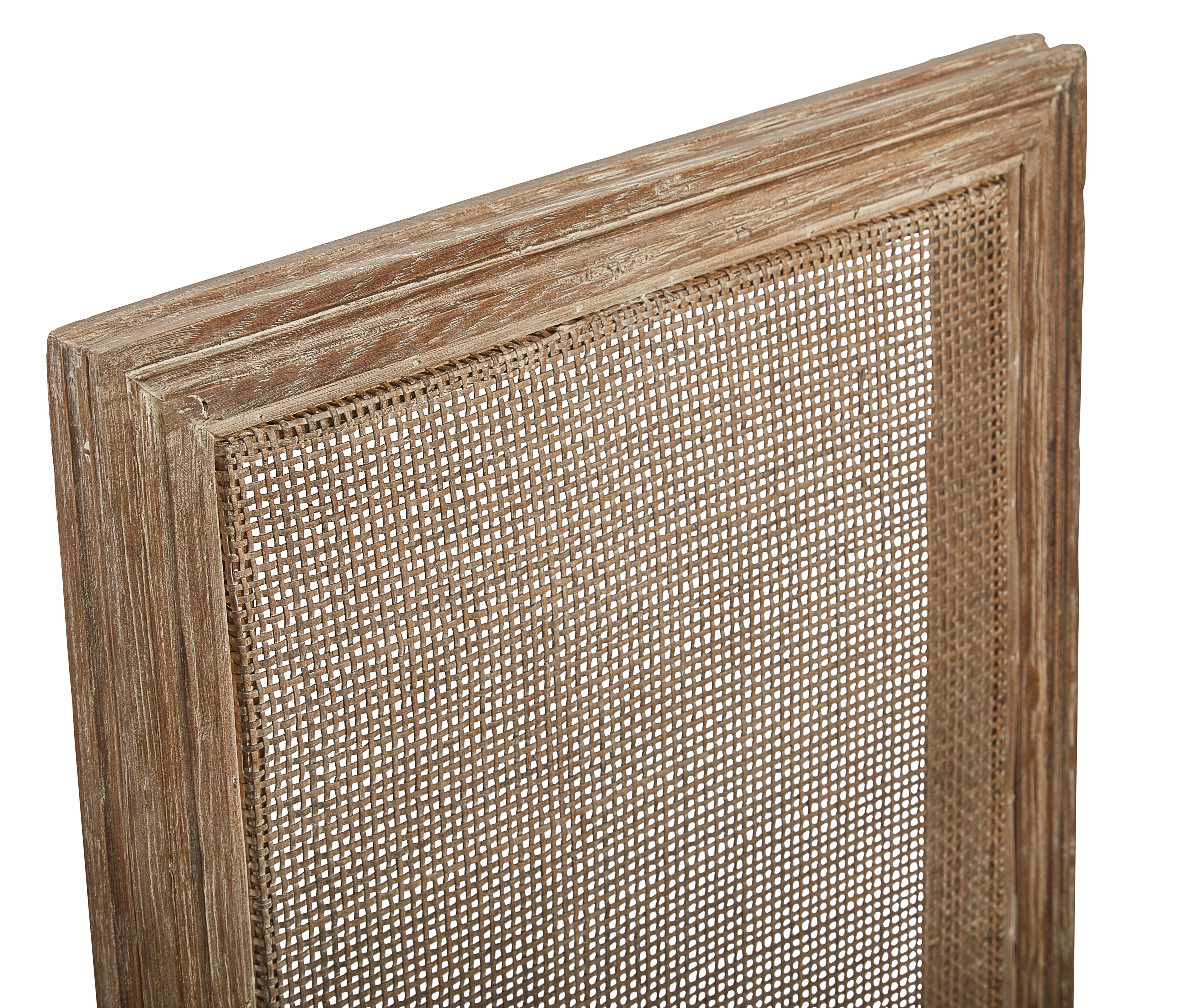 Linen &amp; Oak Caned Back Side Chair