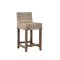 Baxter Counter Stool with Woven Kubu