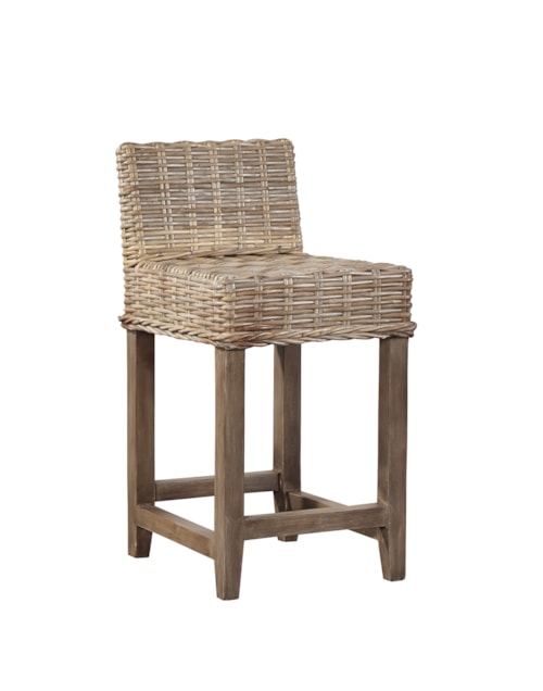 Baxter Counter Stool with Woven Kubu
