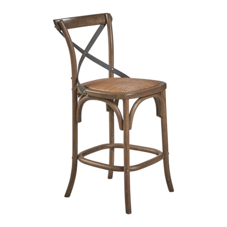 Bentwood Counter Stool w/ Metal Back