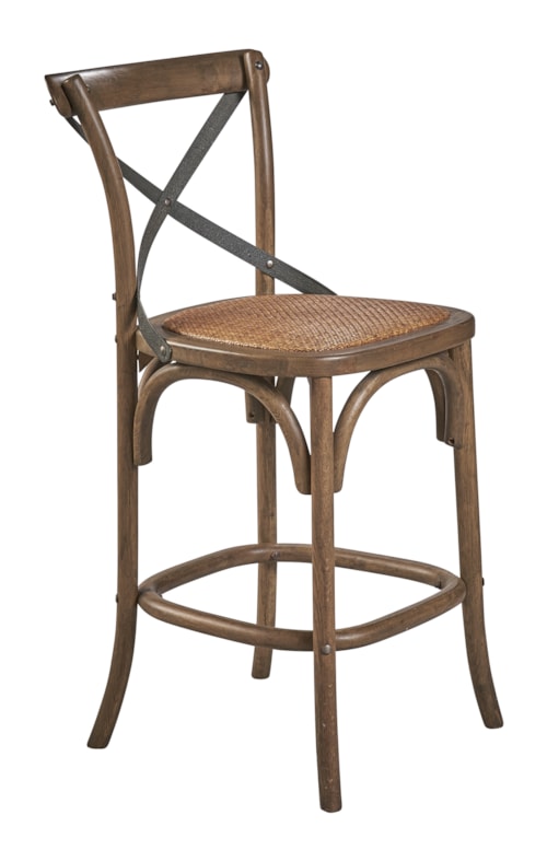 Bentwood Counter Stool W/ Metal Back