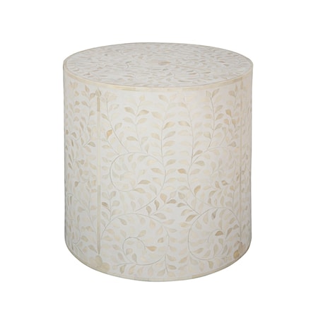 White Shell End Table