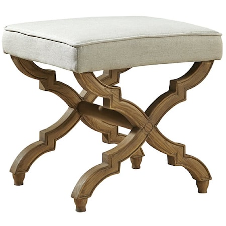 Linen and Oak Foot Stool